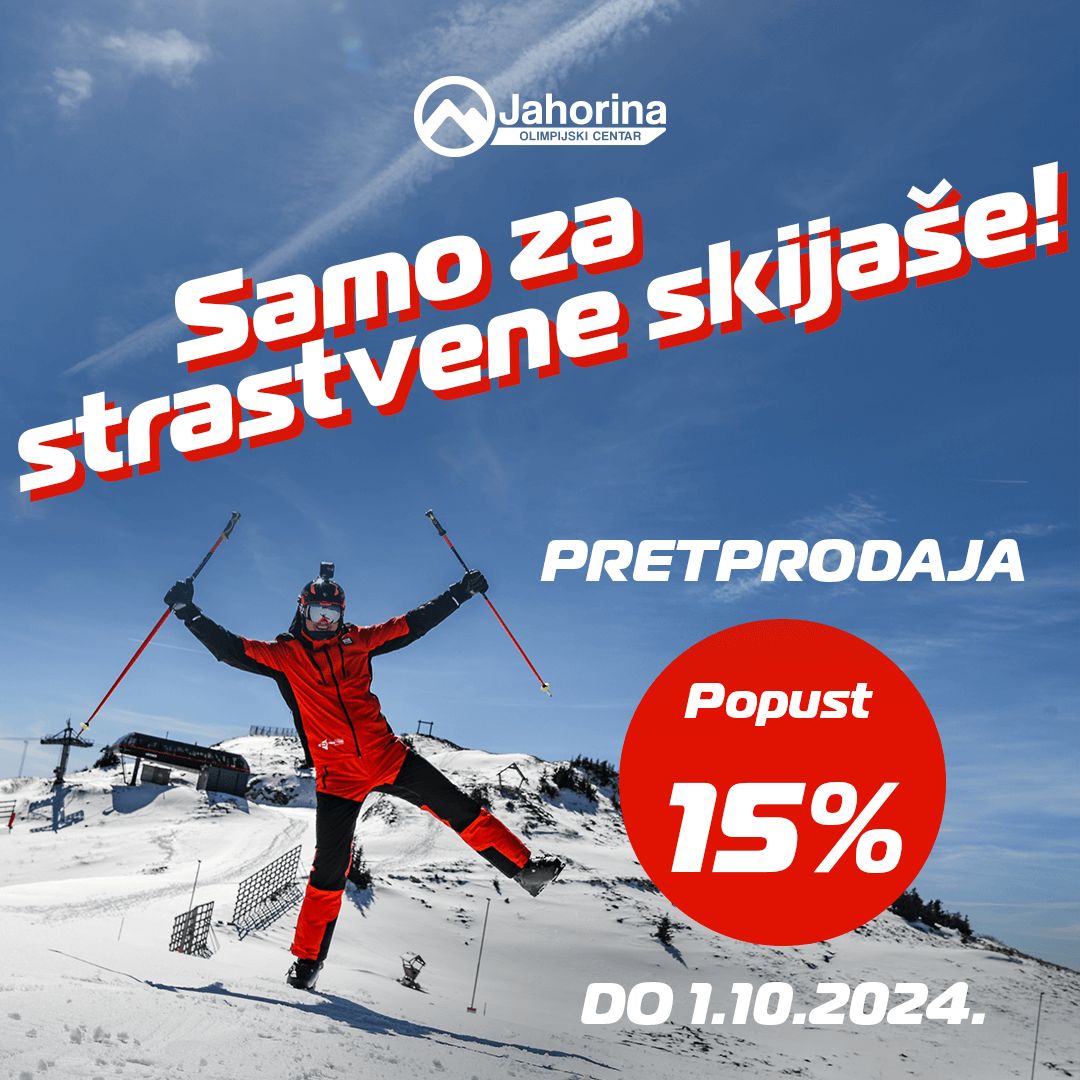 Pretprodaja za zimsku sezonu 2024/25 – 15% popust