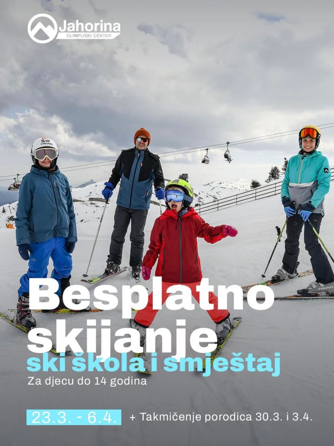 Porodična zimska avantura na Jahorini: Djeca skijaju i borave besplatno od 23. marta do 6. aprila!